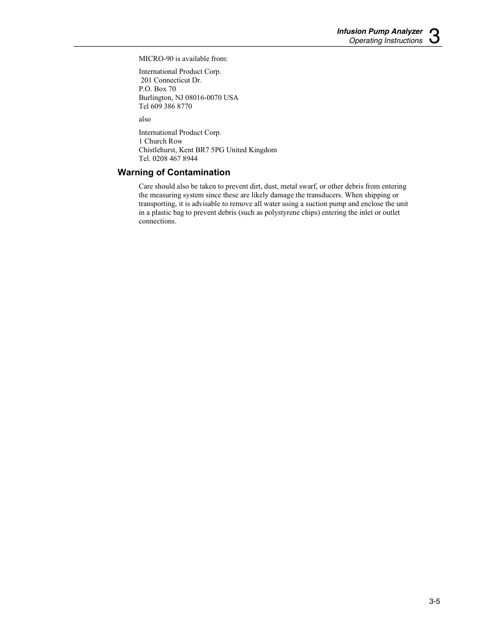 Warning of contamination | Fluke Biomedical IDA-4 Plus User Manual | Page 27 / 74