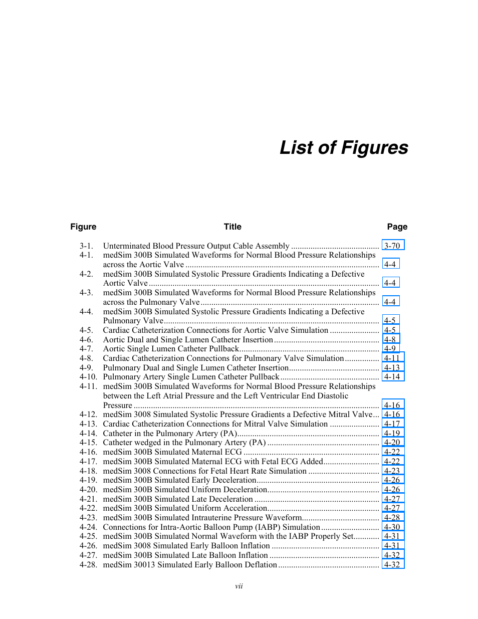 List of figures | Fluke Biomedical medSim 300B User Manual | Page 11 / 158