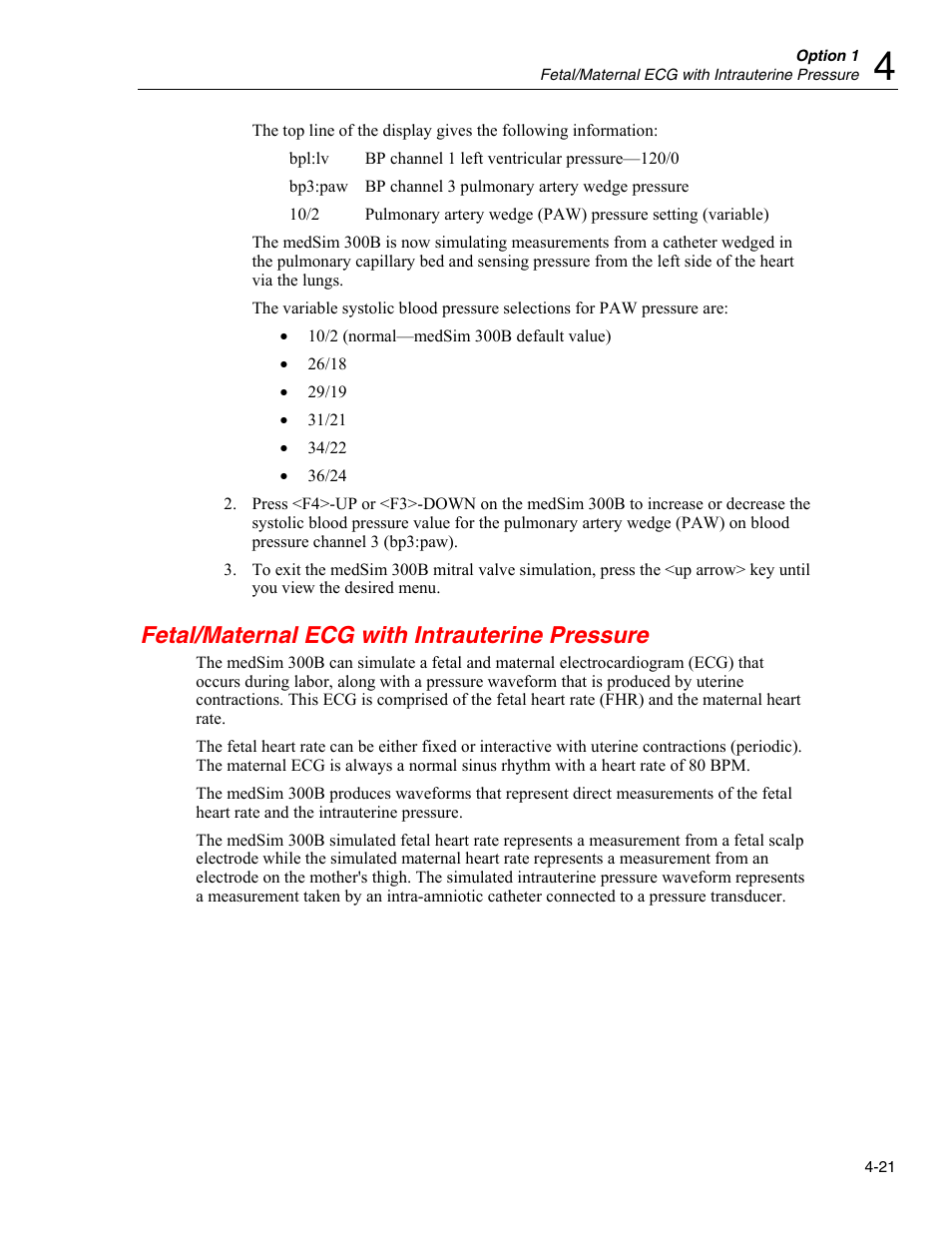 Fetal/maternal ecg with intrauterine pressure | Fluke Biomedical medSim 300B User Manual | Page 119 / 158