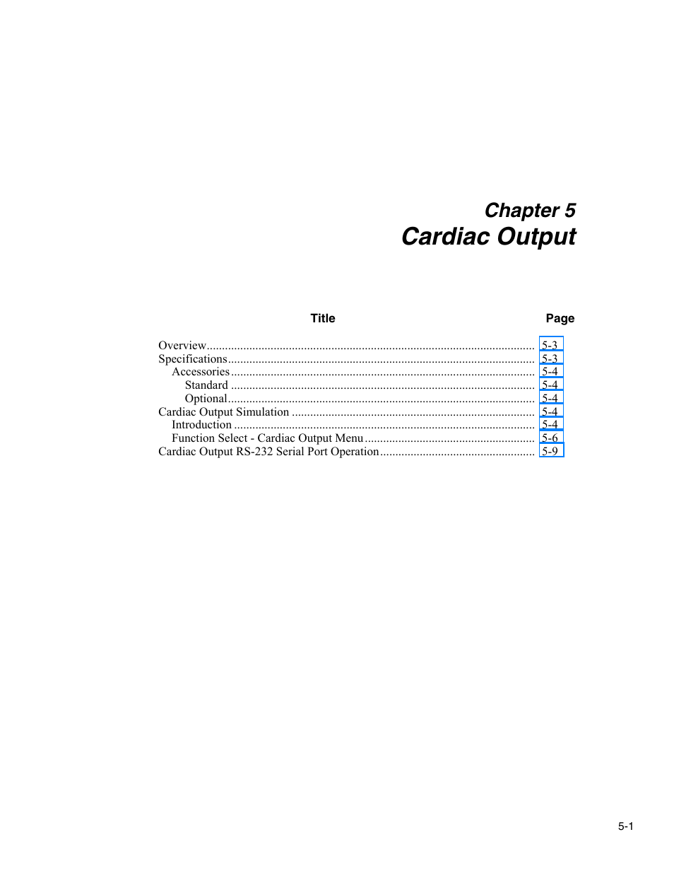 Cardiac output, Chapter 5 | Fluke Biomedical medSim 300B User Manual | Page 137 / 158