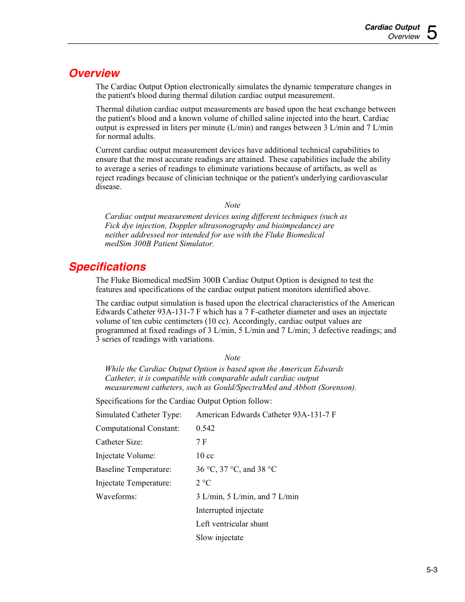 Overview, Specifications | Fluke Biomedical medSim 300B User Manual | Page 139 / 158