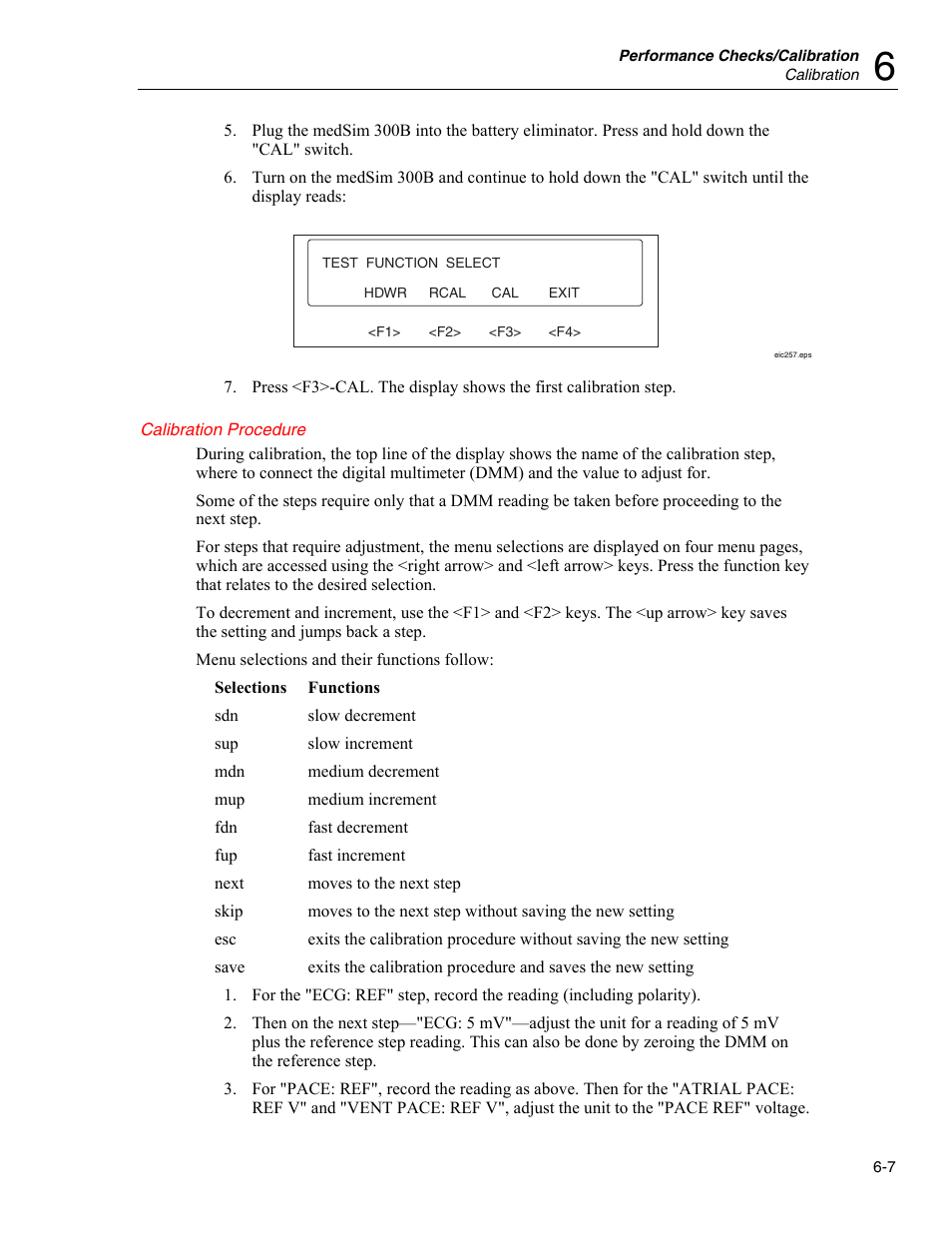 Calibration procedure | Fluke Biomedical medSim 300B User Manual | Page 155 / 158