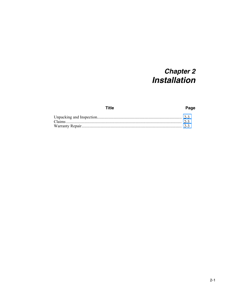 Installation, Chapter 2 | Fluke Biomedical medSim 300B User Manual | Page 25 / 158