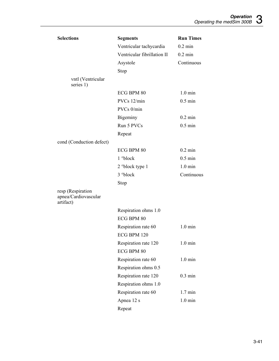 Function select - sequences - autosequences menu | Fluke Biomedical medSim 300B User Manual | Page 69 / 158