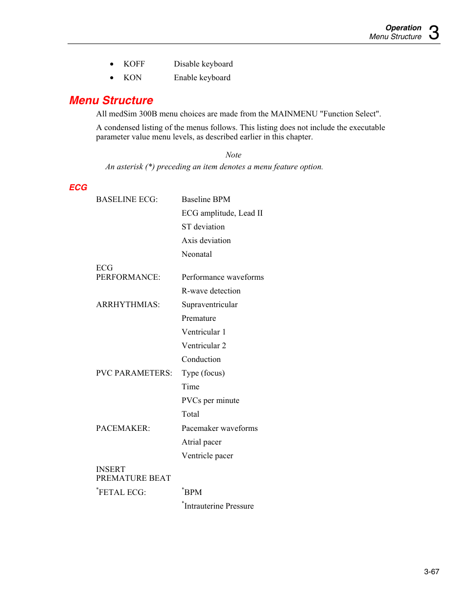 Menu structure | Fluke Biomedical medSim 300B User Manual | Page 95 / 158
