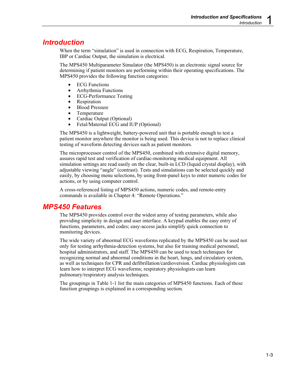 Introduction, Mps450 features | Fluke Biomedical MPS450 User Manual | Page 17 / 126
