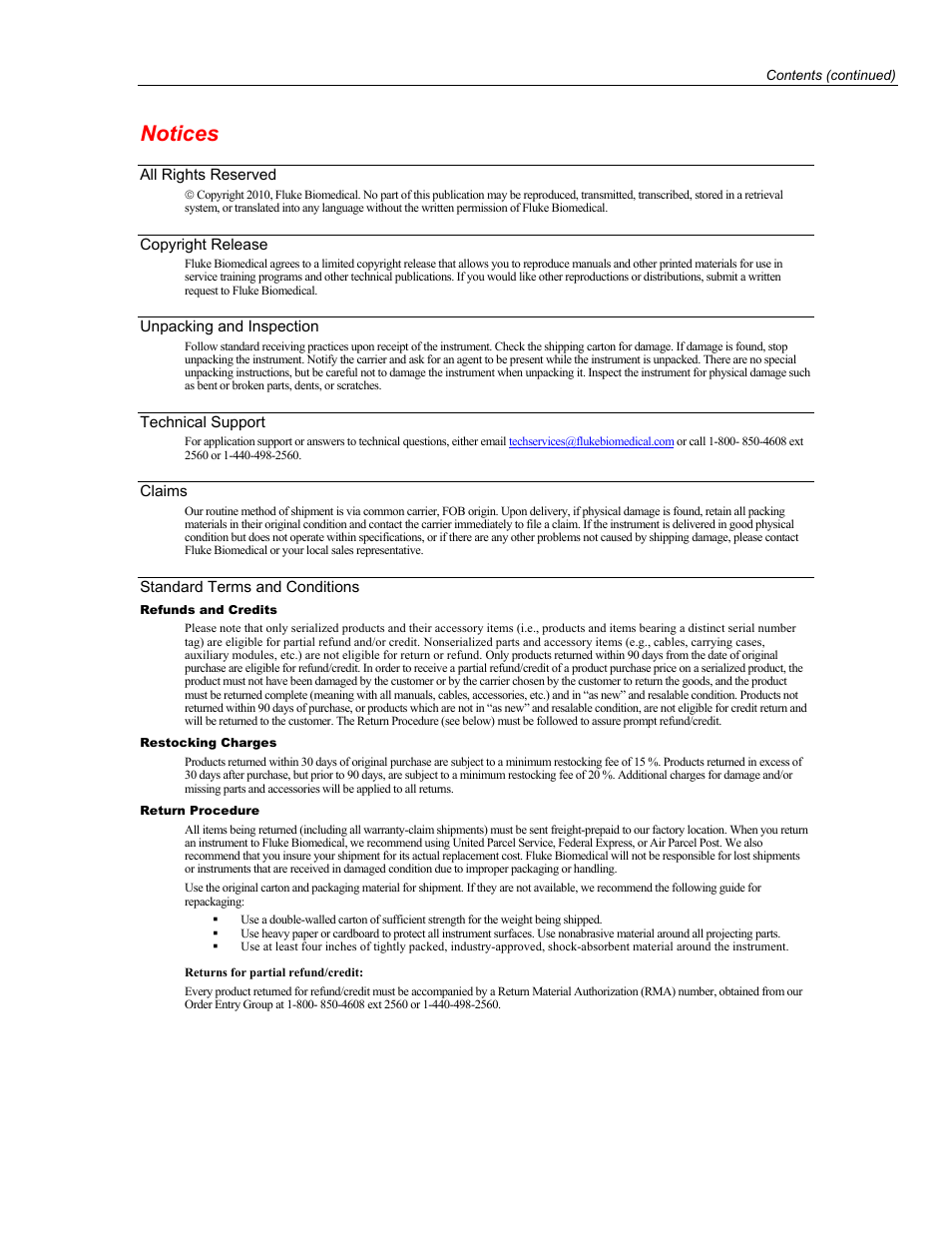 Notices | Fluke Biomedical MPS450 User Manual | Page 3 / 126