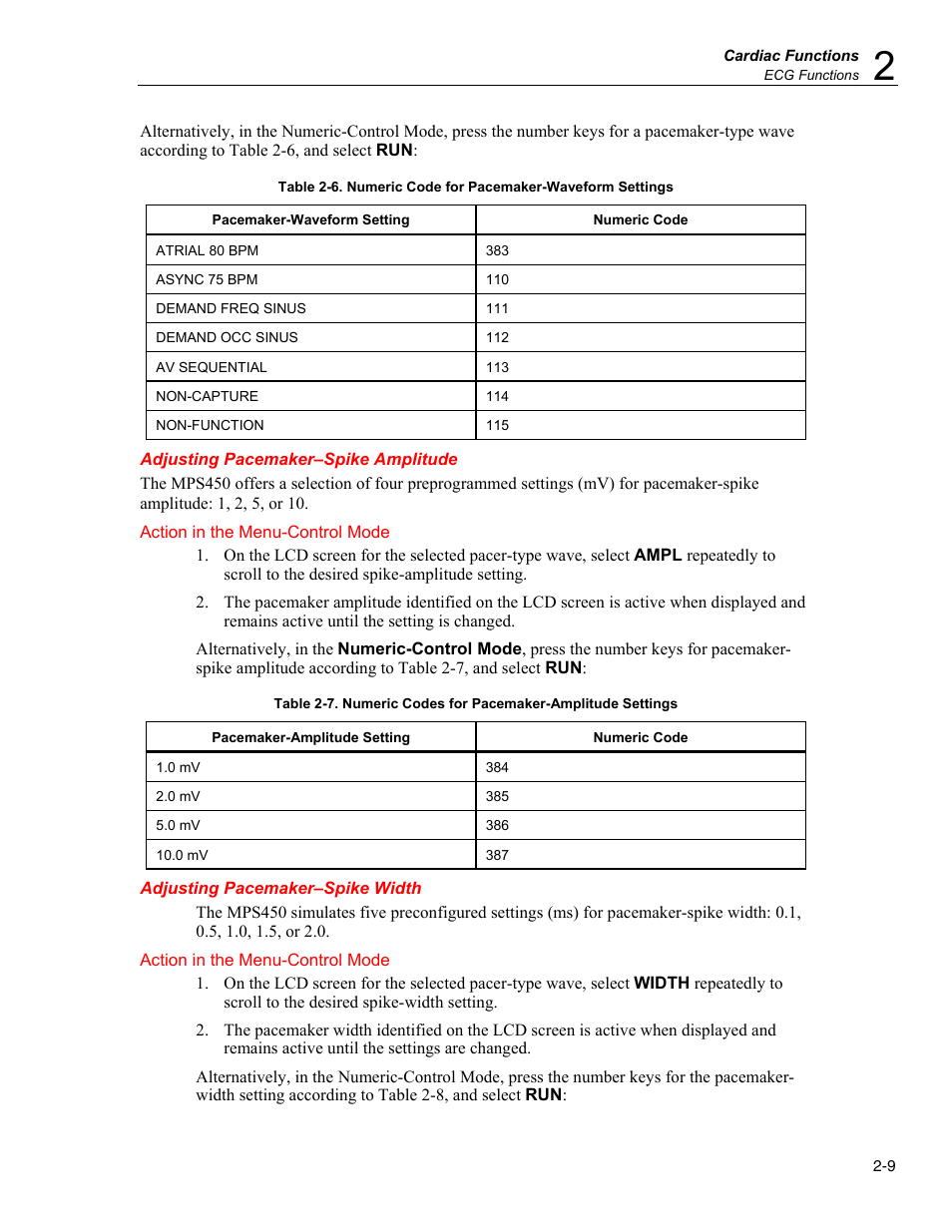 Adjusting pacemaker–spike amplitude, Adjusting pacemaker–spike width | Fluke Biomedical MPS450 User Manual | Page 41 / 126