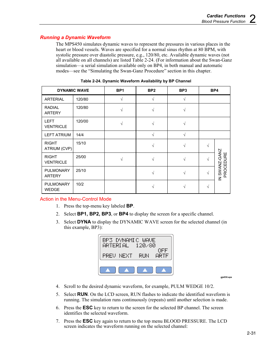 Running a dynamic waveform | Fluke Biomedical MPS450 User Manual | Page 63 / 126