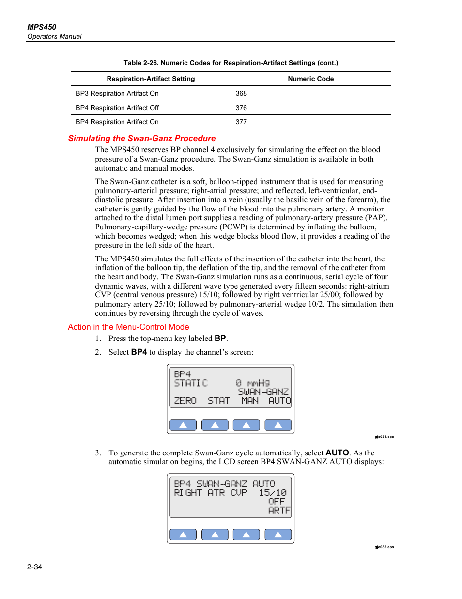 Simulating the swan-ganz procedure | Fluke Biomedical MPS450 User Manual | Page 66 / 126