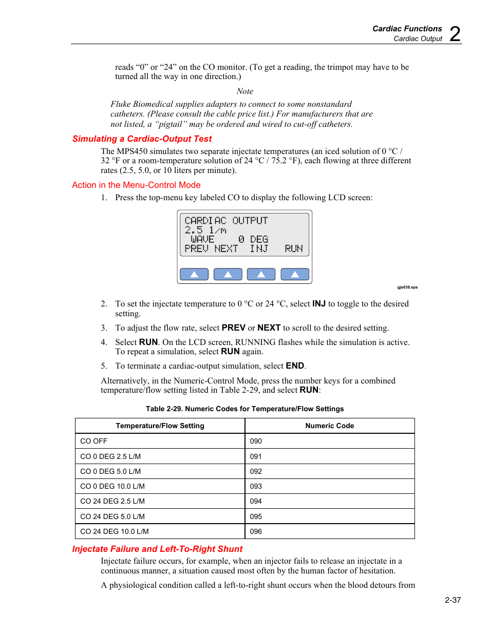 Simulating a cardiac-output test, Injectate failure and left-to-right shunt | Fluke Biomedical MPS450 User Manual | Page 69 / 126