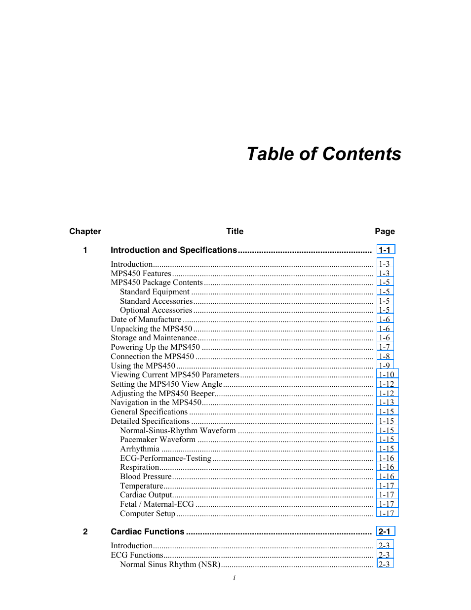 Fluke Biomedical MPS450 User Manual | Page 7 / 126