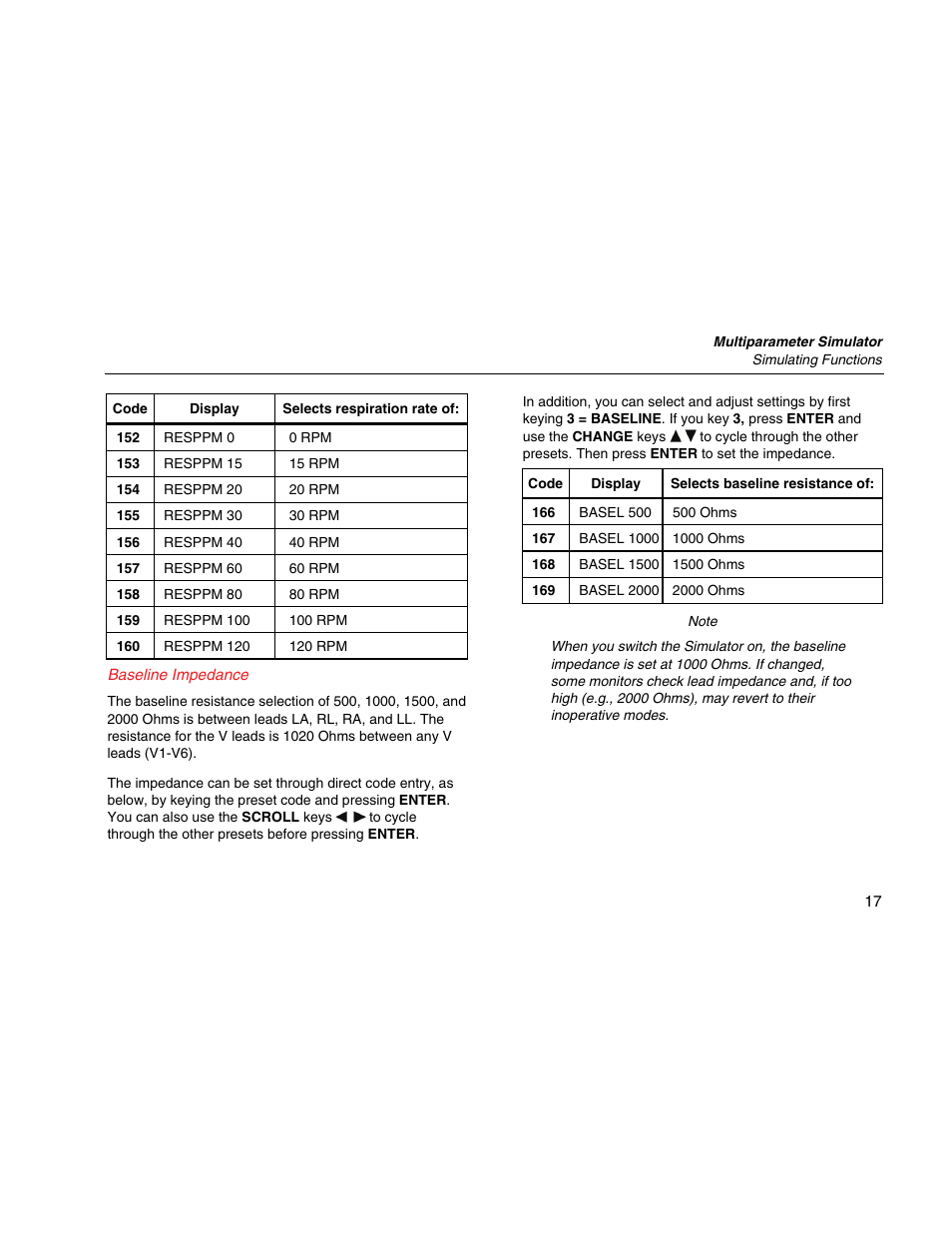 Baseline impedance | Fluke Biomedical PS420 User Manual | Page 27 / 42