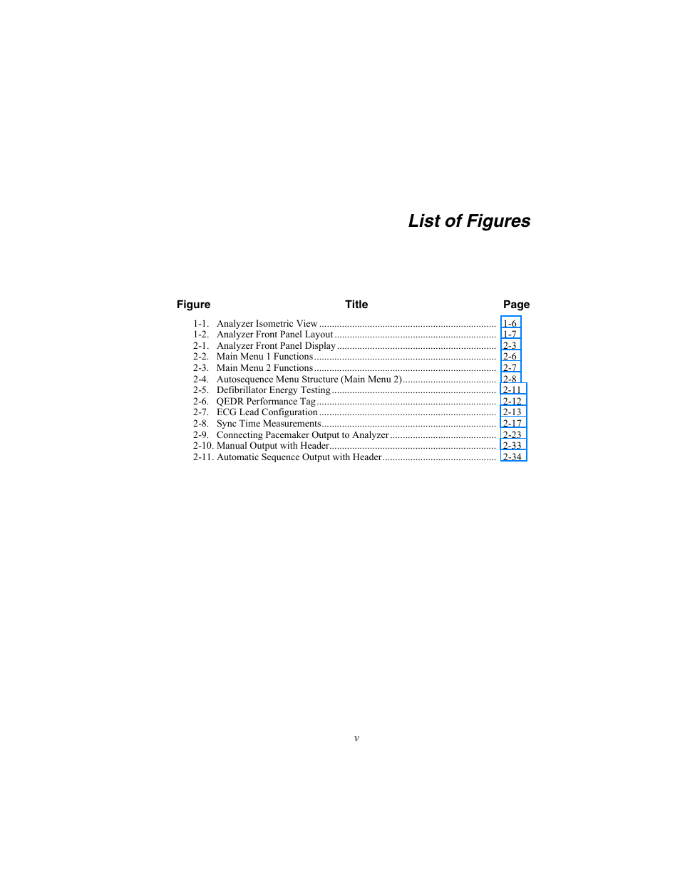 List of figures | Fluke Biomedical QED 6 User Manual | Page 11 / 72
