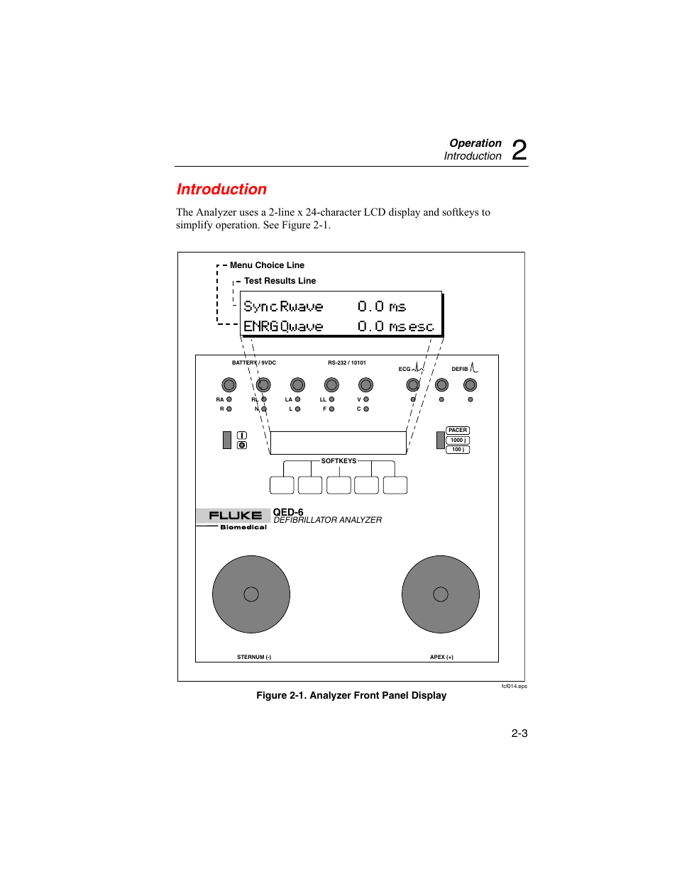 Introduction, Operation introduction | Fluke Biomedical QED 6 User Manual | Page 29 / 72