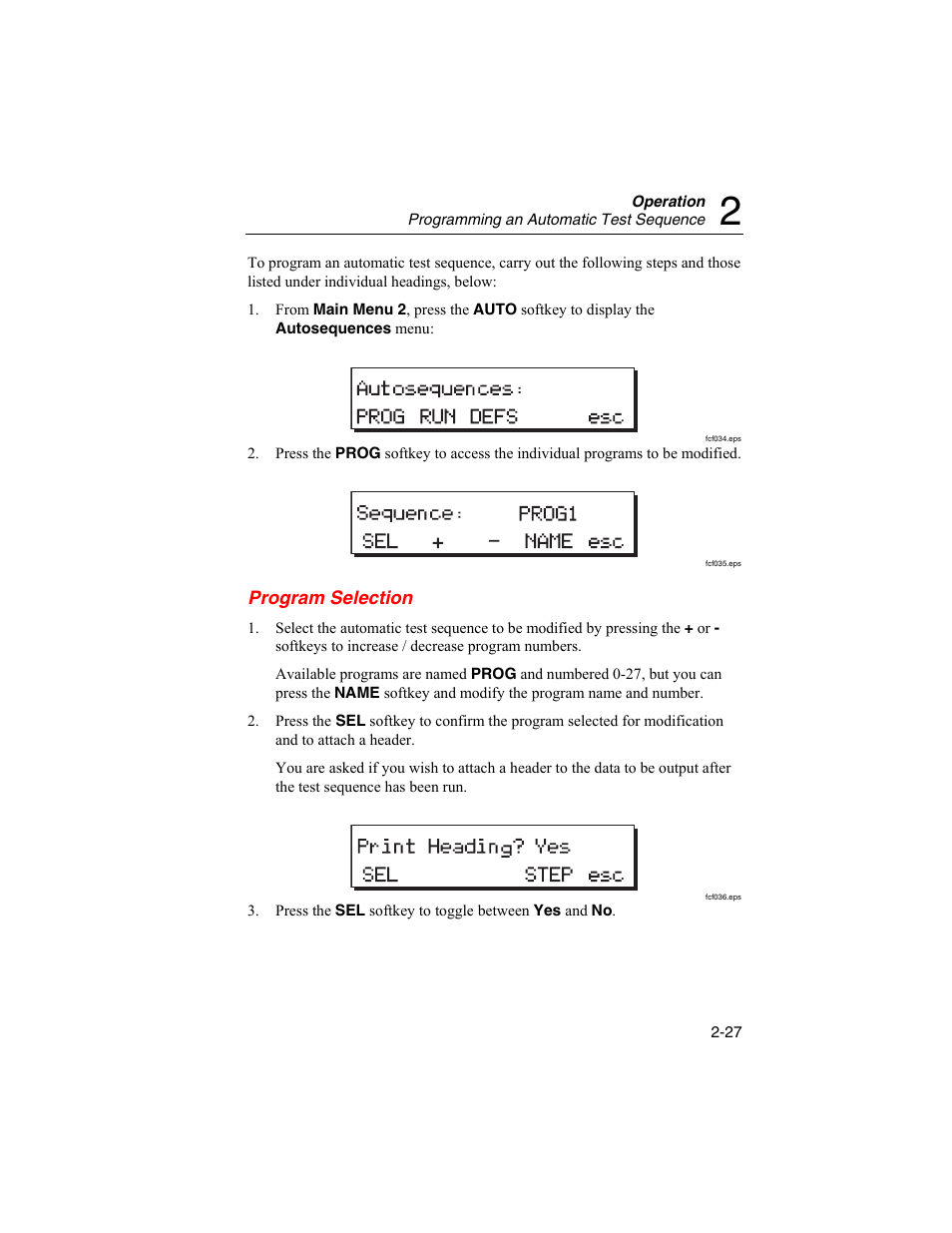 Program selection | Fluke Biomedical QED 6 User Manual | Page 53 / 72