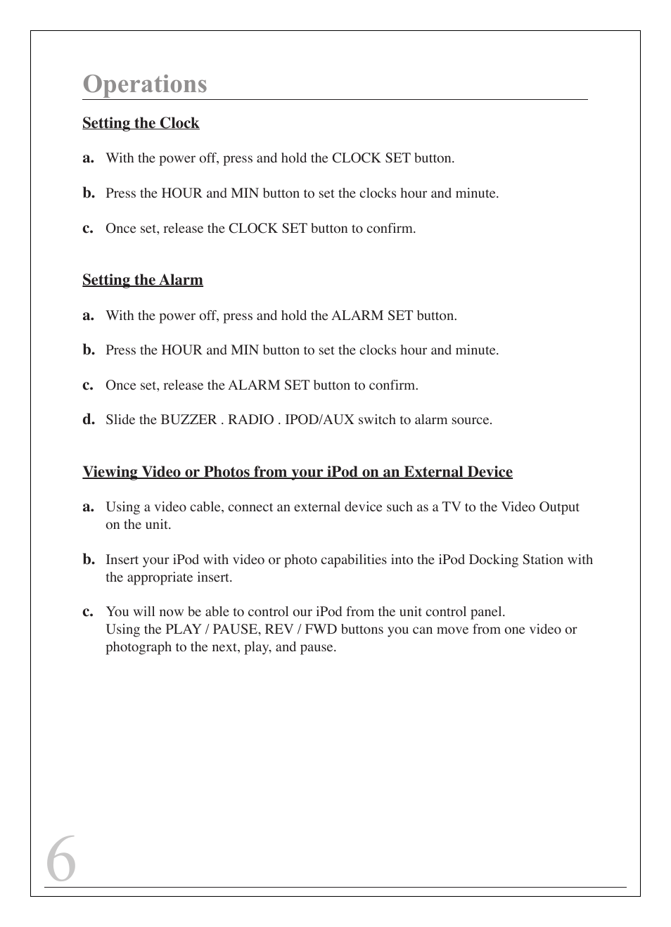 Operations | Curtis iP215UK-BLACK User Manual | Page 5 / 7