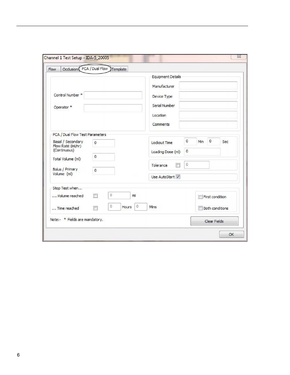 Pca / dual flow tests (ida-5 only) | Fluke Biomedical HydroGraph User Manual | Page 14 / 20