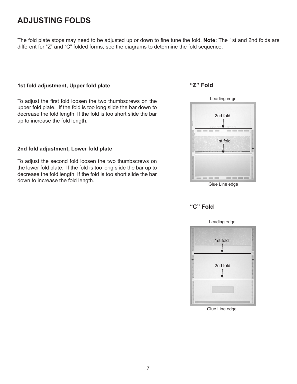 Adjusting folds | Formax FD 1200 User Manual | Page 11 / 15