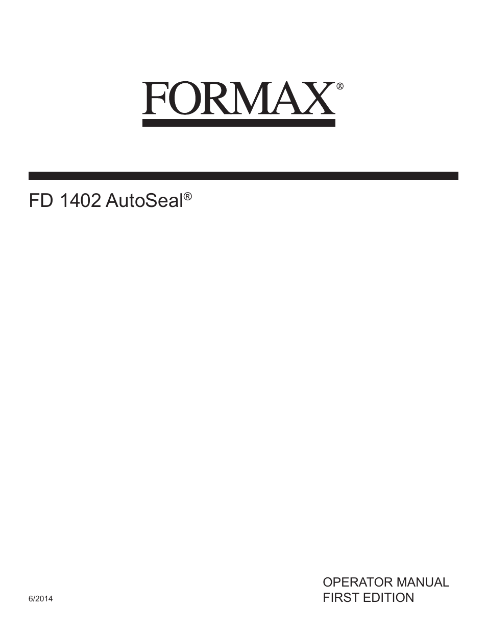 Formax FD 1402 User Manual | 12 pages