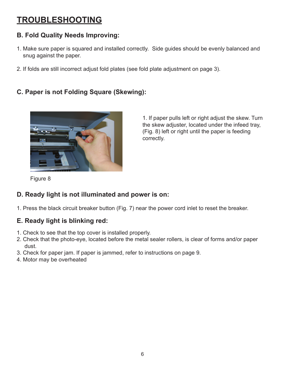 Troubleshooting | Formax FD 1402 User Manual | Page 10 / 12