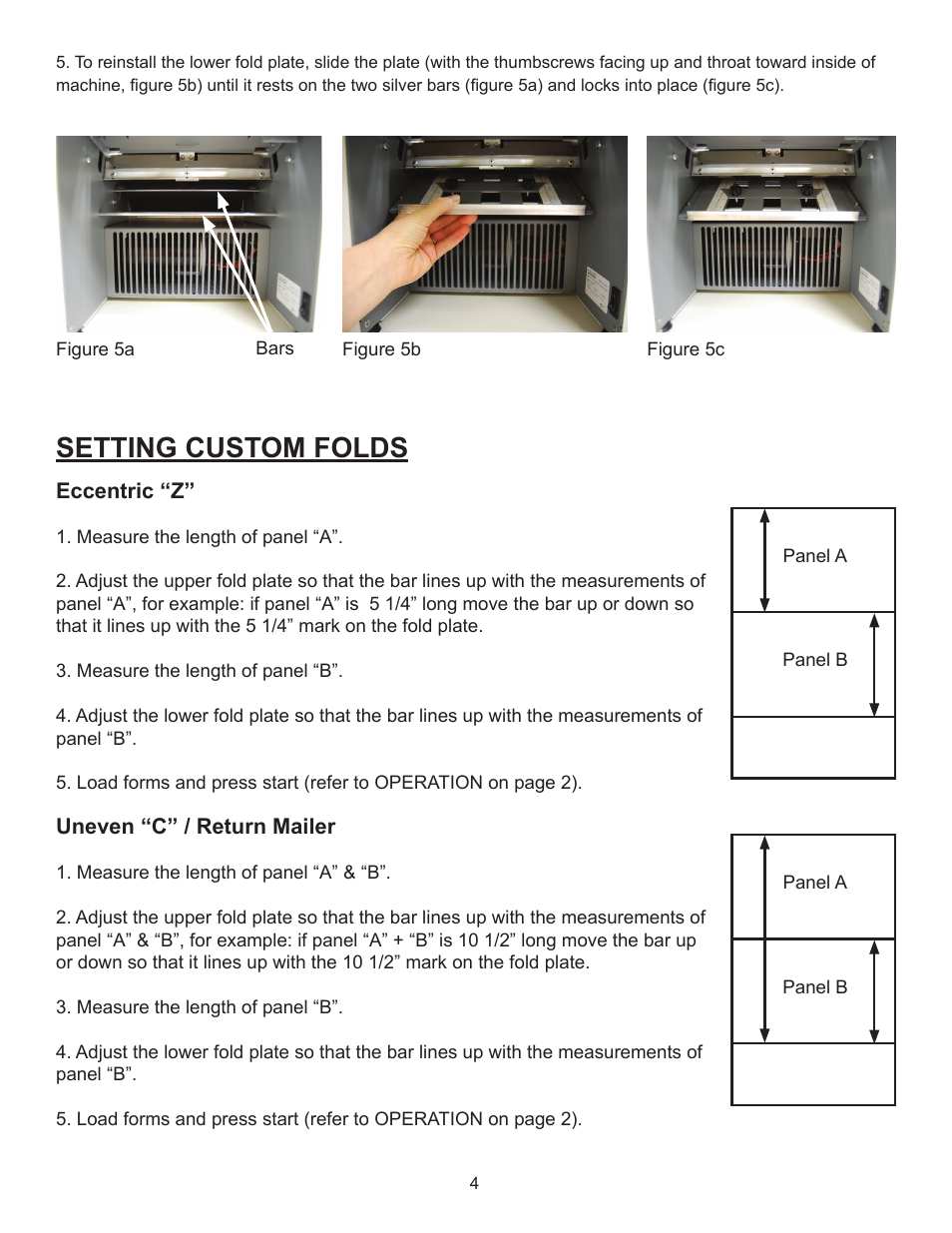 Setting custom folds | Formax FD 1402 User Manual | Page 8 / 12