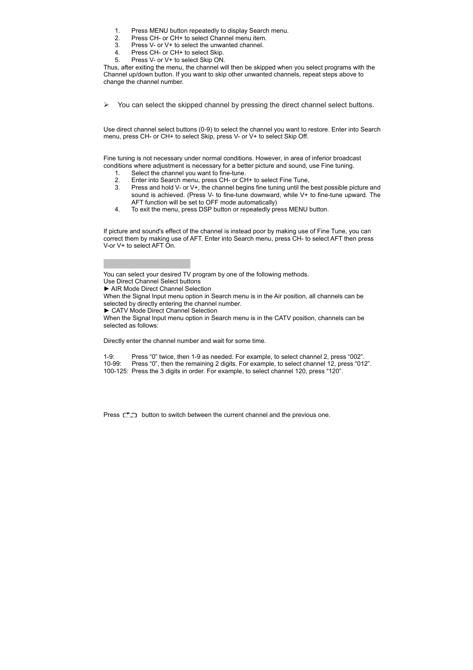 Curtis TV2010 User Manual | Page 10 / 14