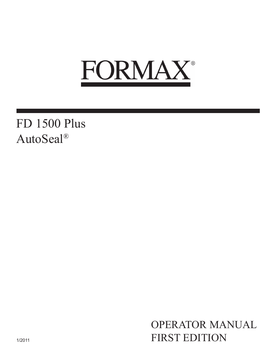 Formax FD 1500 Plus User Manual | 14 pages