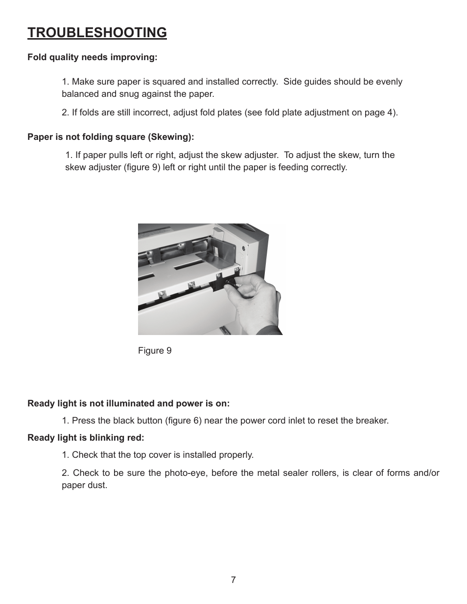 Troubleshooting | Formax FD 1500 Plus User Manual | Page 11 / 14