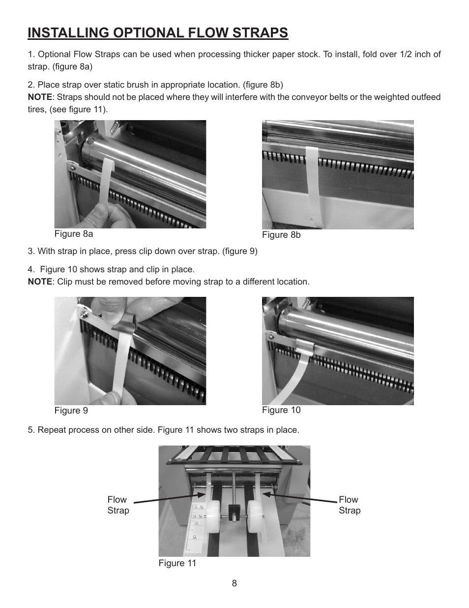 Installing optional flow straps | Formax FD 1500 Plus User Manual | Page 12 / 14
