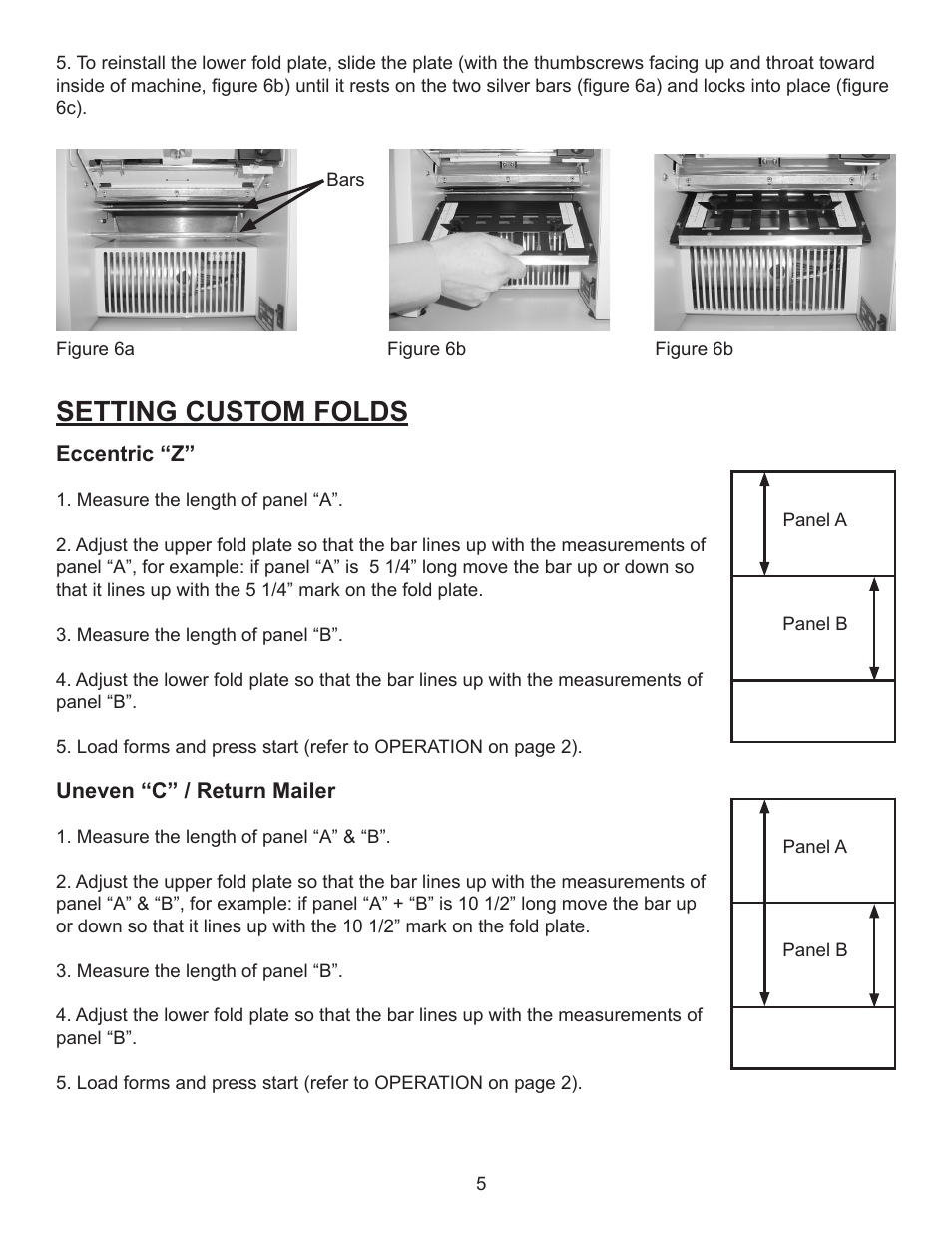 Setting custom folds | Formax FD 1500 Plus User Manual | Page 9 / 14