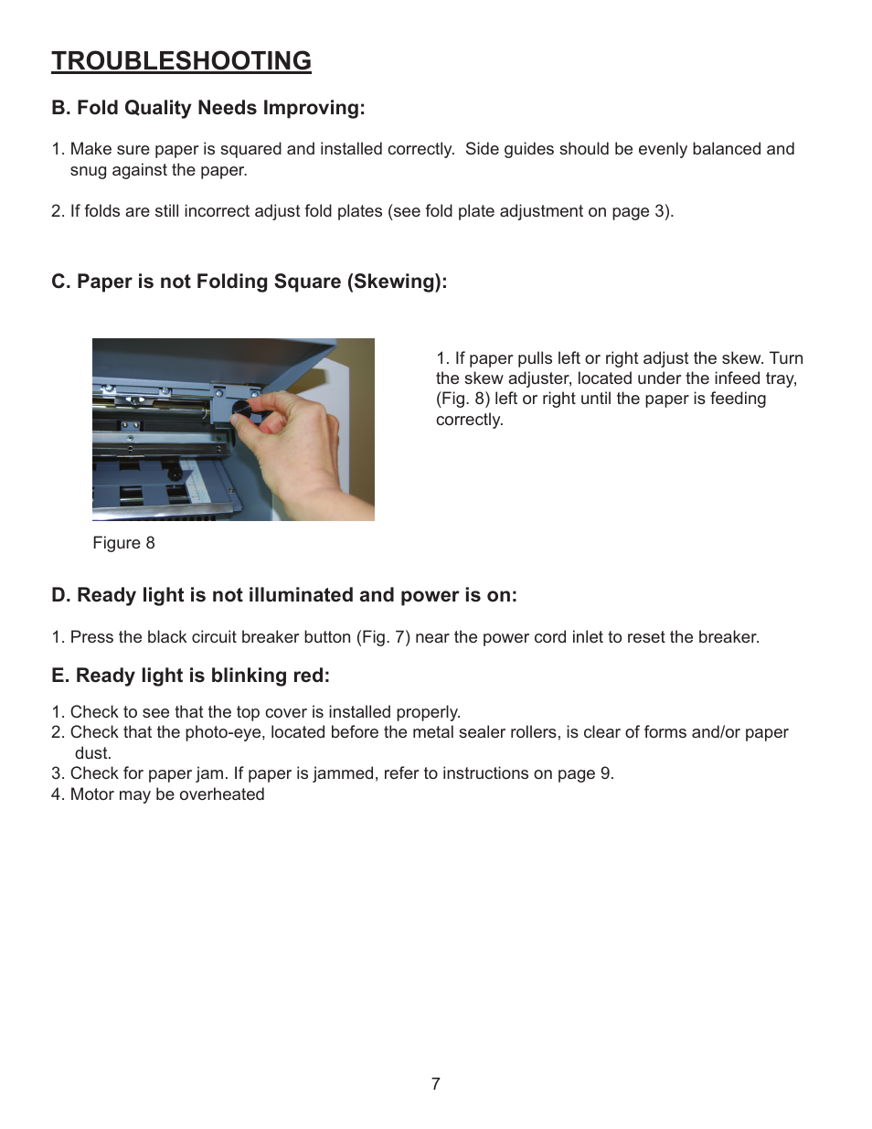 Troubleshooting | Formax FD 1502 Plus User Manual | Page 11 / 14