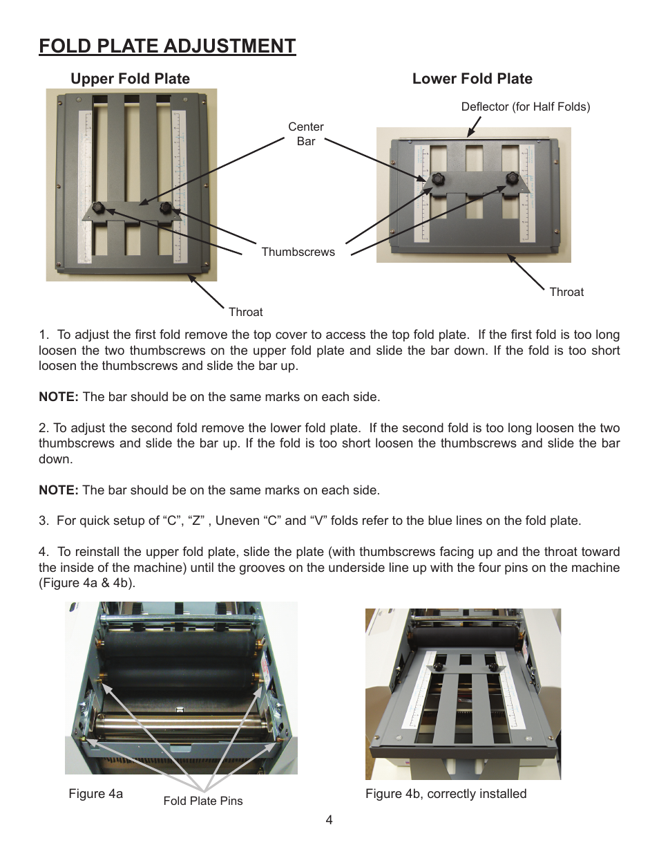 Fold plate adjustment | Formax FD 1502 Plus User Manual | Page 8 / 14