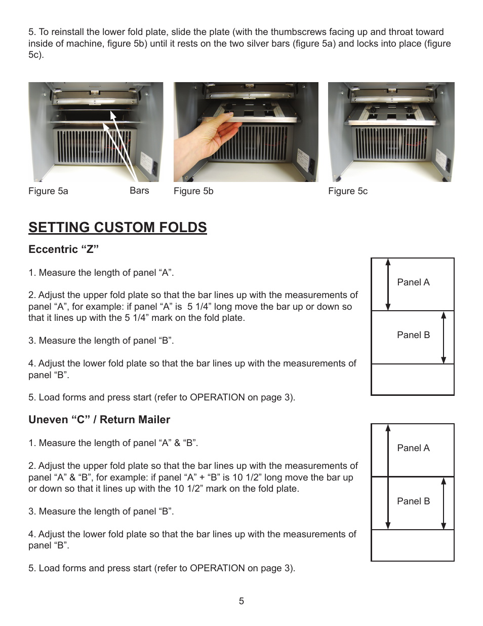Setting custom folds | Formax FD 1502 Plus User Manual | Page 9 / 14