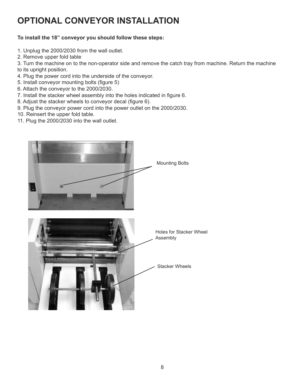 Optional conveyor installation | Formax FD 2000 Operator Manual, 5th Edition User Manual | Page 10 / 10