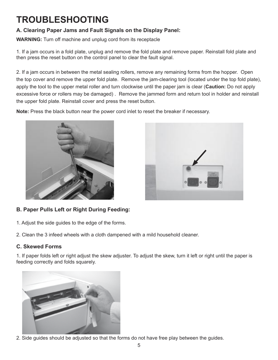 Troubleshooting | Formax FD 2000 Operator Manual, 5th Edition User Manual | Page 7 / 10