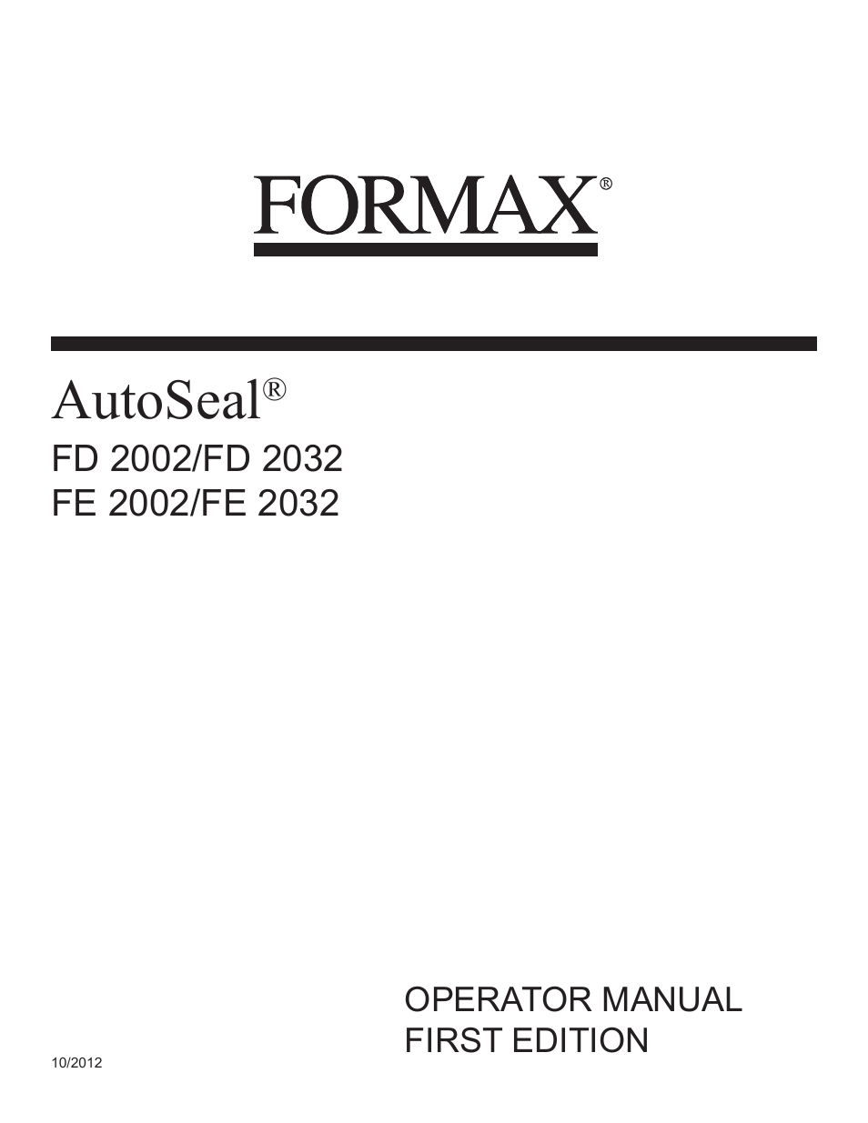 Formax FD 2002 User Manual | 17 pages