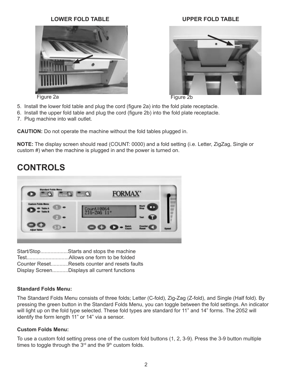 Controls | Formax FD 2052 Operator Manual, 4th Edition User Manual | Page 4 / 12
