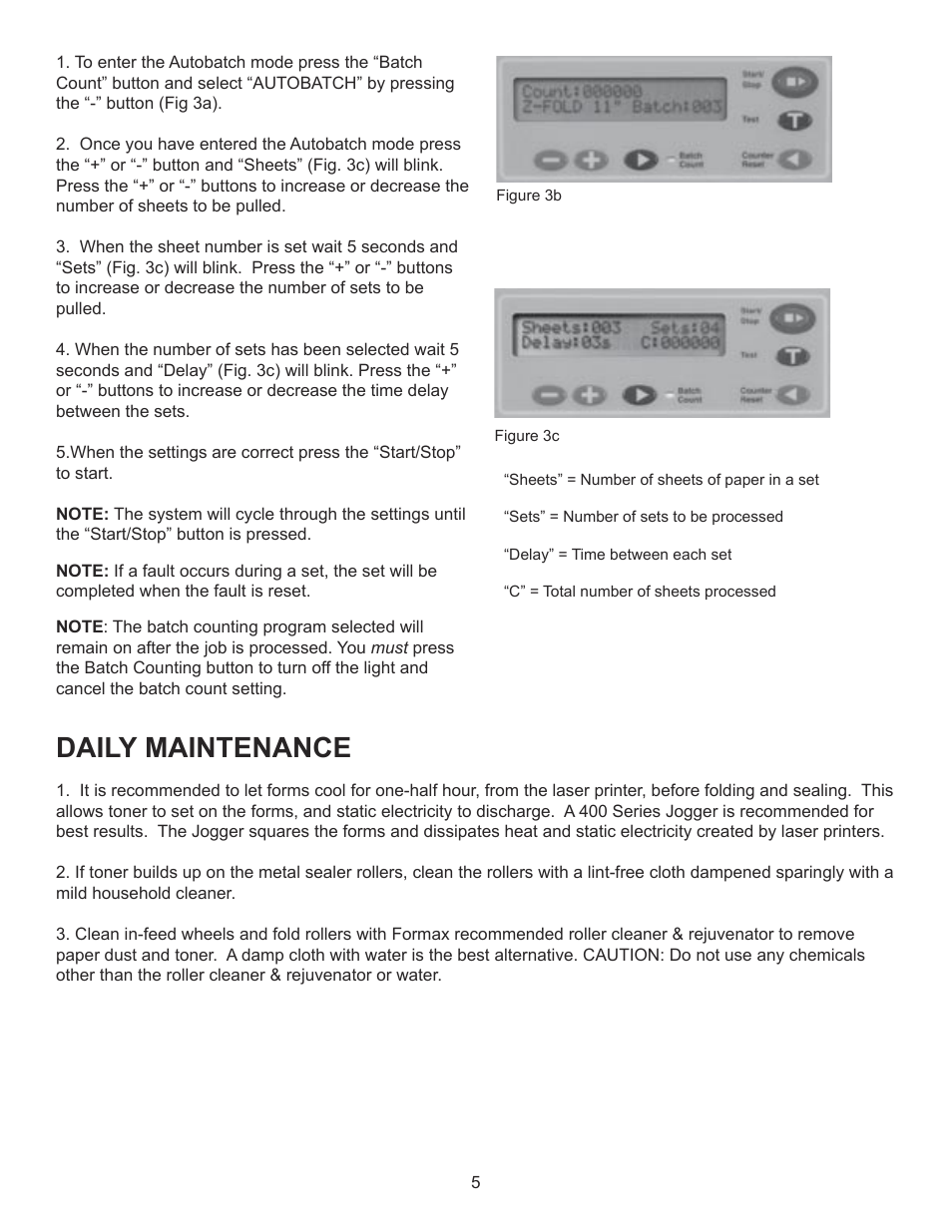 Daily maintenance | Formax FD 2052 Operator Manual, 4th Edition User Manual | Page 7 / 12