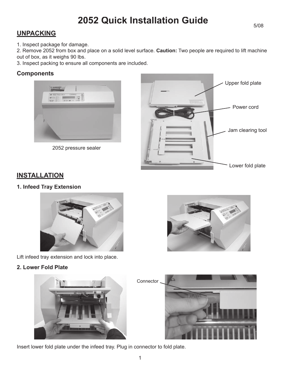 Formax FD 2052 Quick Setup Guide & Test Sheet User Manual | 8 pages