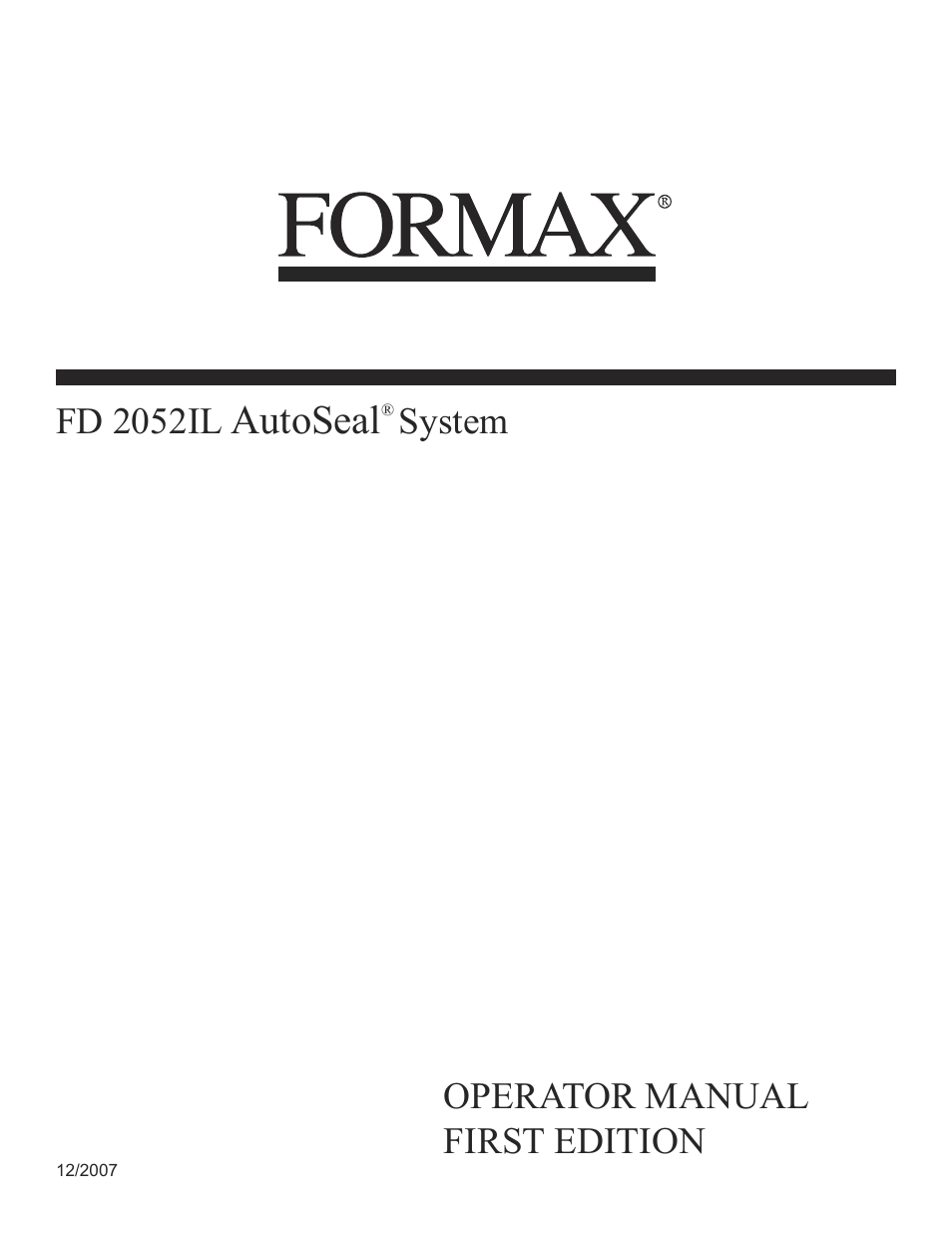 Formax FD 2052IL System User Manual | 18 pages