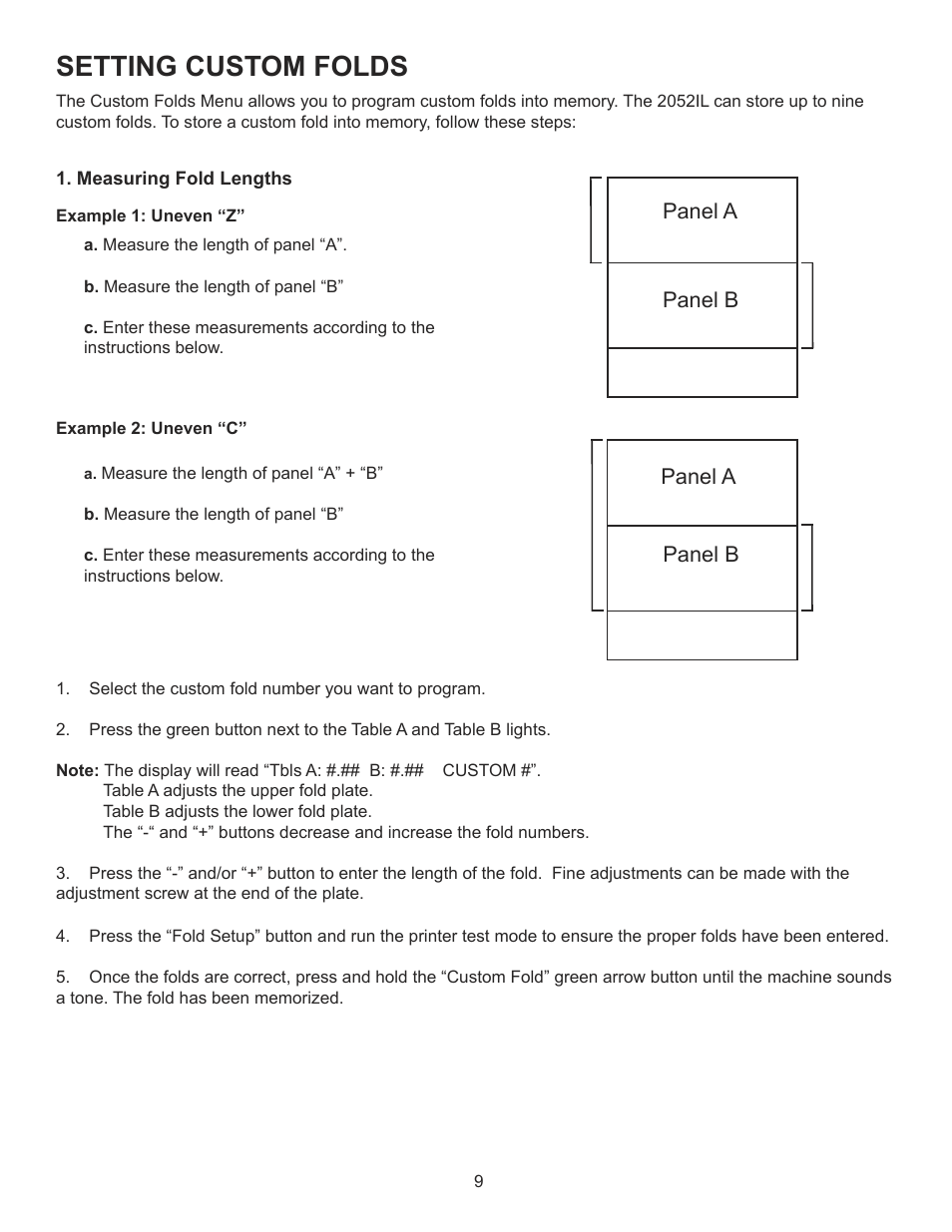 Setting custom folds | Formax FD 2052IL System User Manual | Page 13 / 18