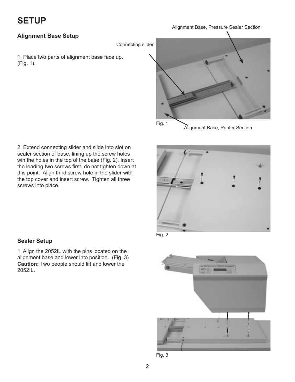 Setup | Formax FD 2052IL System User Manual | Page 6 / 18