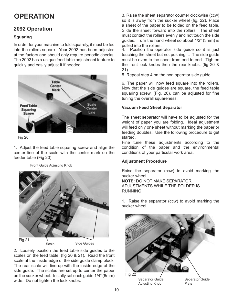 Operation, 2092 operation | Formax FD 2092 User Manual | Page 12 / 25