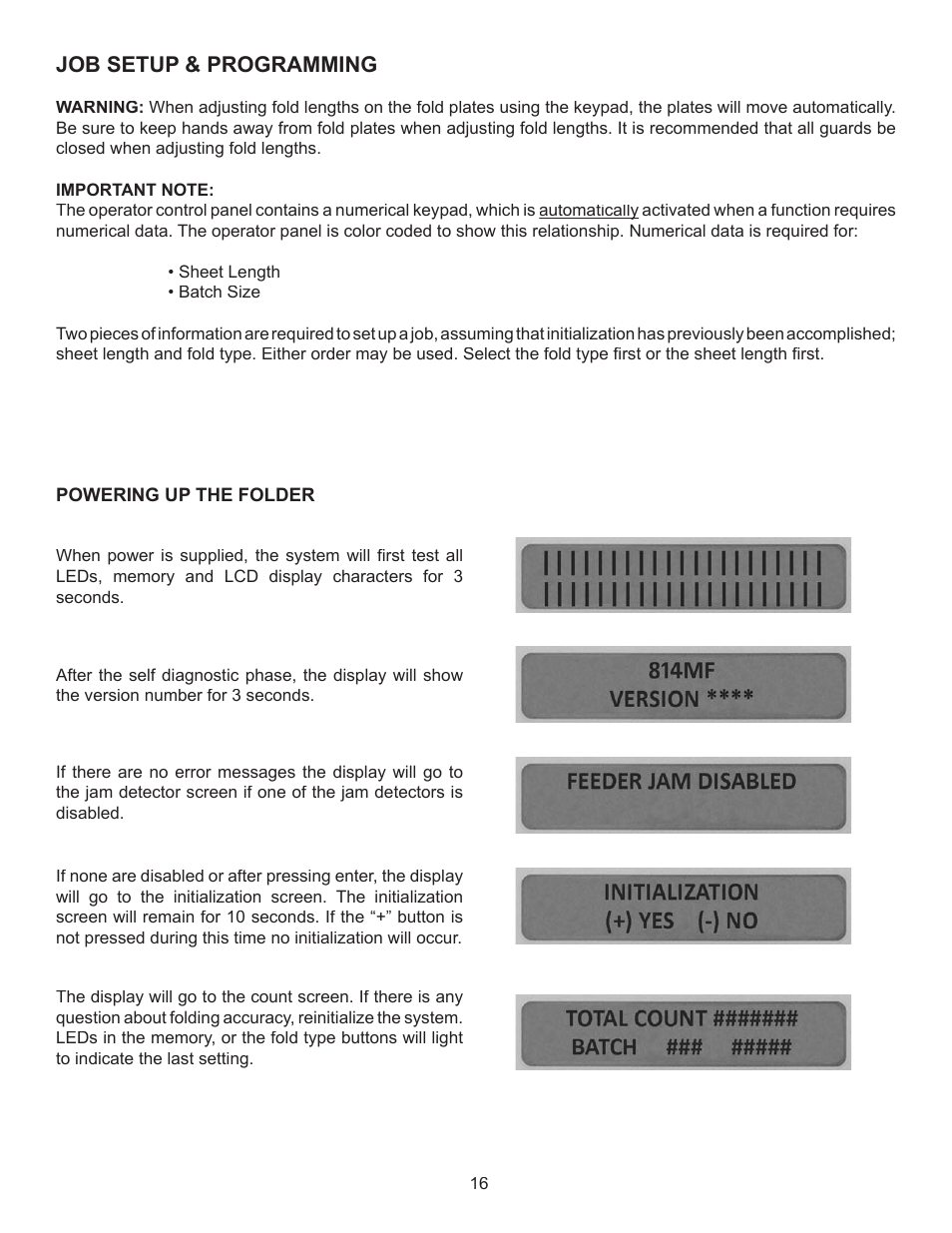 Job setup & programming | Formax FD 2094 User Manual | Page 20 / 39
