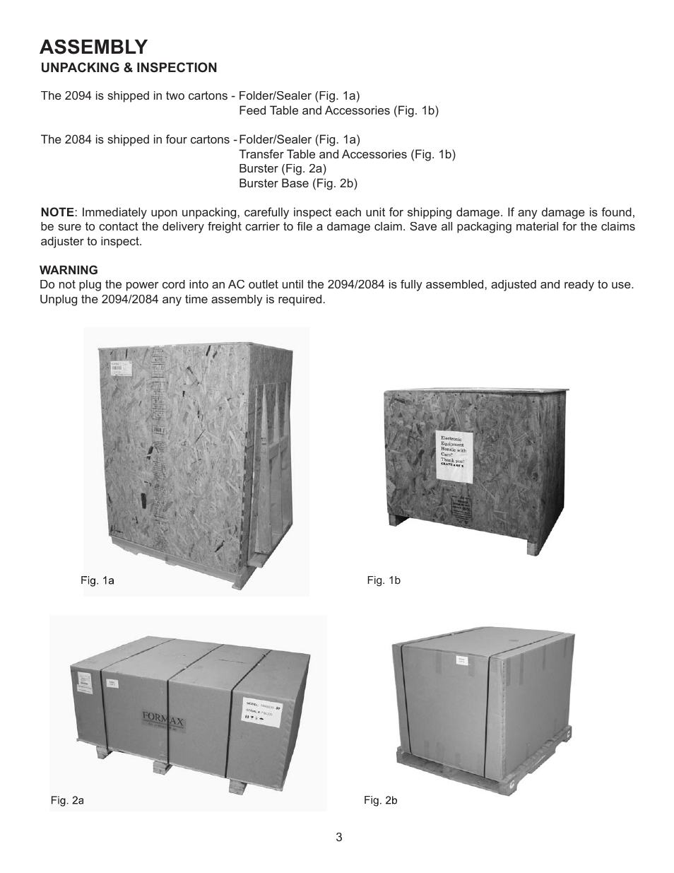 Assembly | Formax FD 2094 User Manual | Page 7 / 39