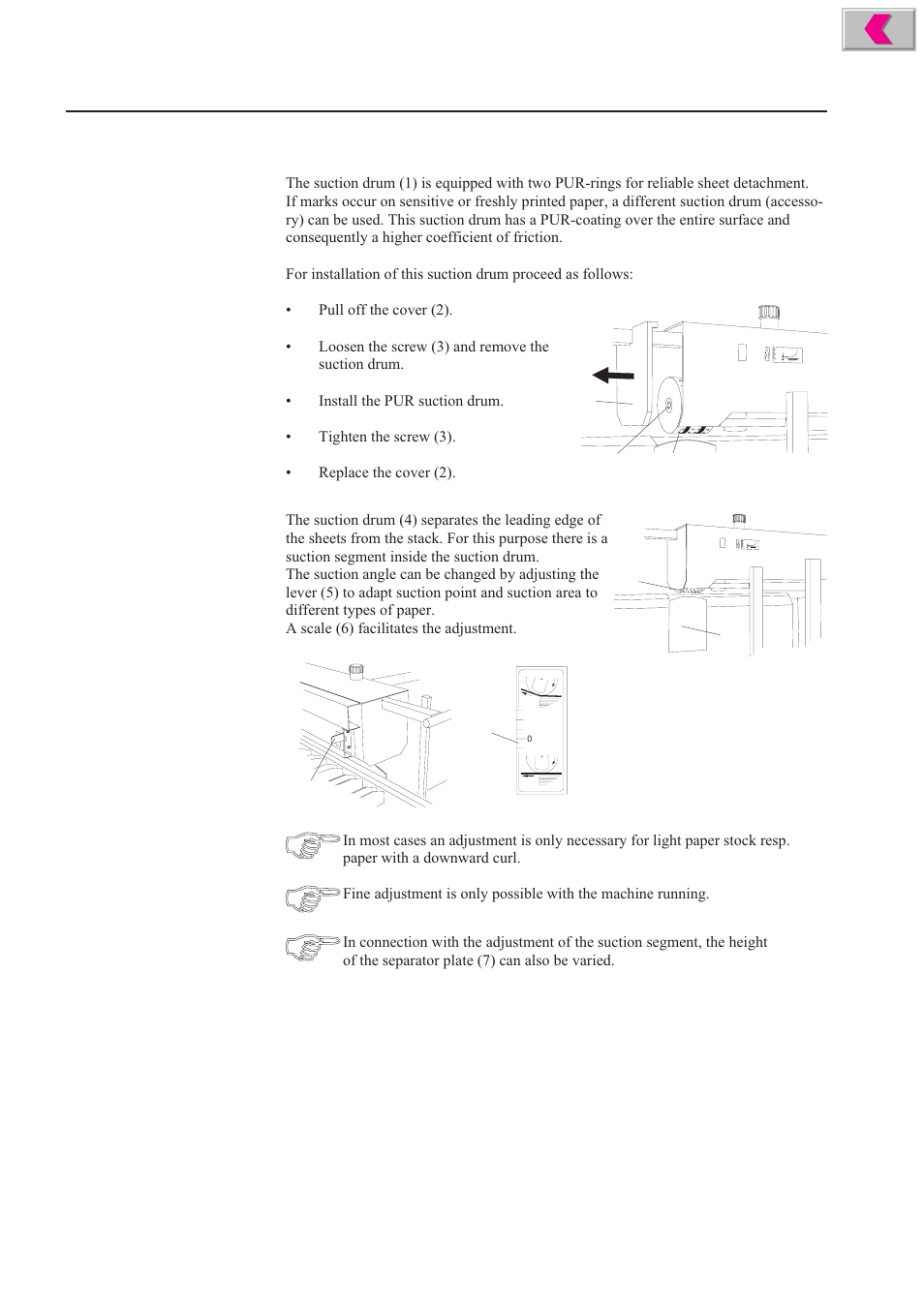 Exchanging the suction drum, Adjusting the suction segment | Formax 2200 Series User Manual | Page 22 / 103
