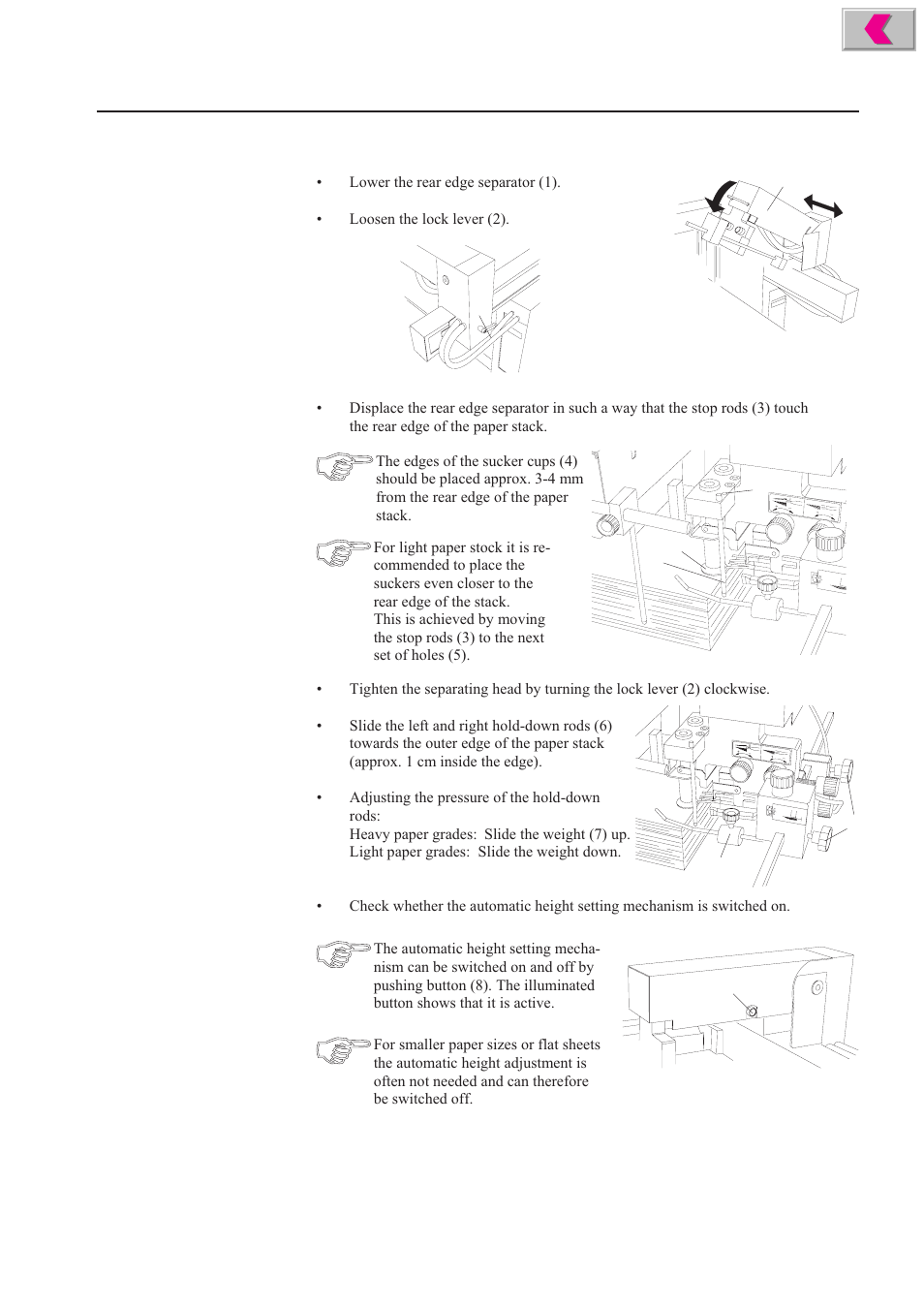 Setting the rear edge separator | Formax 2200 Series User Manual | Page 23 / 103