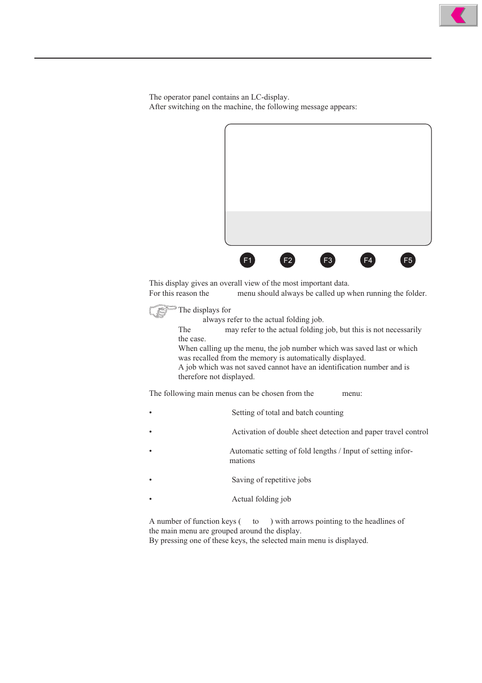 Description of the display | Formax 2200 Series User Manual | Page 37 / 103