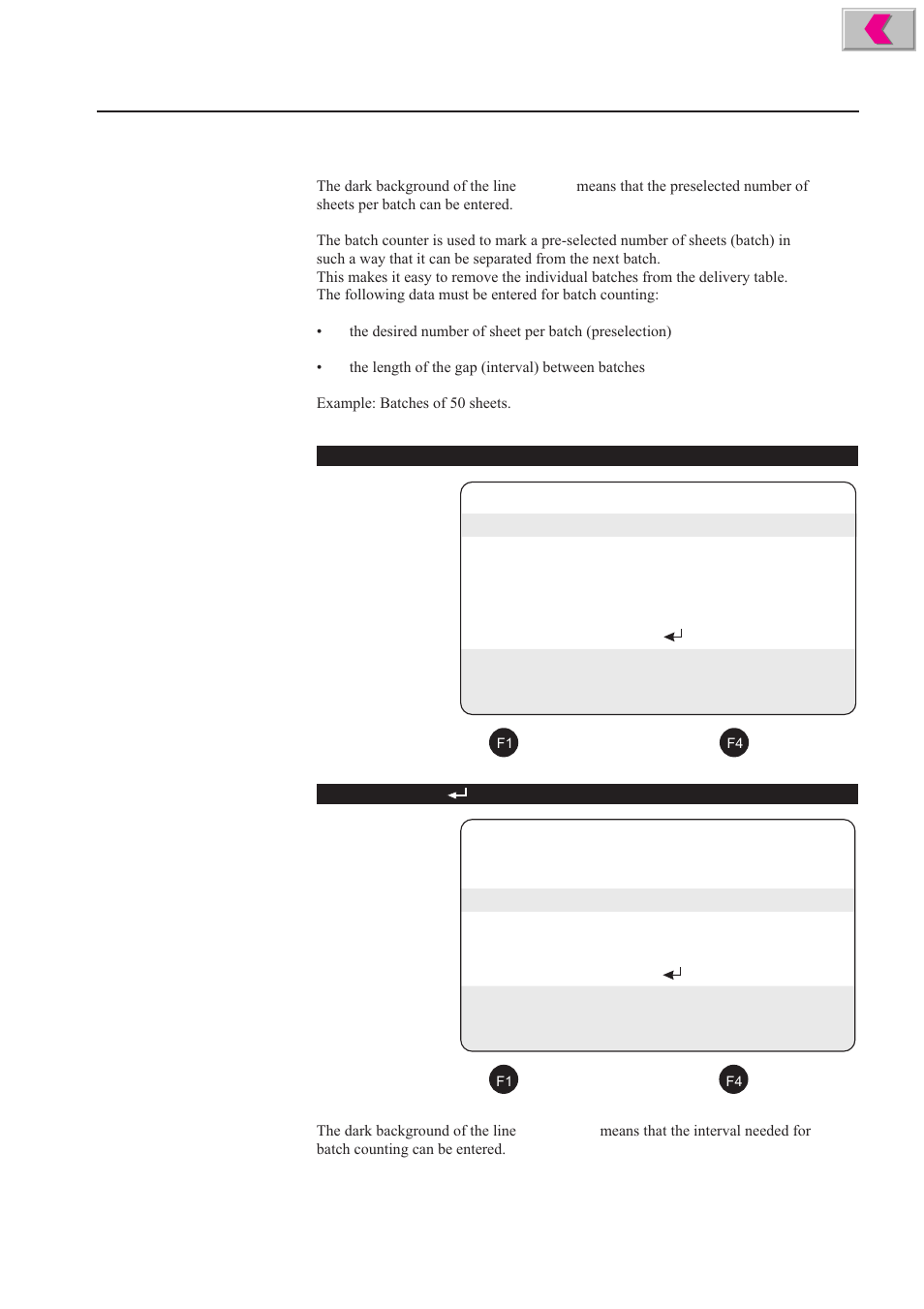Setting the batch counter | Formax 2200 Series User Manual | Page 40 / 103